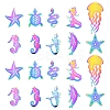 20Pcs 10 Styles Ion Plating(IP) 201 Stainless Steel Etched Metal Embellishments Pendants STAS-FS0001-52-3
