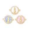Brass Clear Cubic Zirconia Connector Charms KK-A161-05G-1