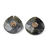 Natural Labradorite Pendant Rhinestone Settings G-N326-133-06-2