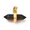 Natural Smoky Quartz Double Terminal Pointed Pendants G-P481-01G-06-2