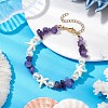 Starfish Synthetic Turquoise & Natural Mixed Gemstone Chip Beaded Bracelets for Women BJEW-JB11264-4