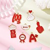 7Pcs 7 Styles Alloy Enamel Pendants ENAM-FP0003-14-1