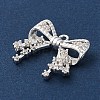Brass Micro Pave Clear Cubic Zirconia Pendants KK-G491-20D-S-2
