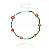 Bohemian Daisy Flower Glass Seed Beaded Necklaces with Alloy End Chains FS-WGC49A6-09-1