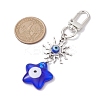 Evil Eye Lampwork Pendant Decorations HJEW-JM01997-04-4