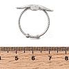 Starfish 304 Stainless Steel Cuff Open Rings for Women RJEW-A105-01P-5