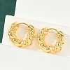 Twist Brass Cubic Zirconia Hoop Earrings EJEW-Q016-18G-1