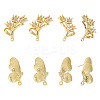 8Pcs 4 Styles Brass Micro Pave Clear Cubic Zirconia Stud Earring Findings KK-TA0002-74-1