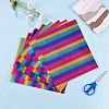 8Pcs 8 Style Waterproof PVC Vinyl Laser Rainbow Stickers DIY-SZ0003-64-6