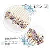 CRASPIRE 3Pcs 3 Colors Fashionable Glass & Brass Hair Combs OHAR-CP0001-03-5