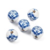 Spray Painted Wood European Beads WOOD-F017-08A-1