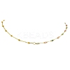 Natural & Synthetic Mixed Gemstone Faceted Round Beads Handmade Link Chain Necklaces with 316 Stainless Steel Chains NJEW-JN06059-4