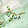 1Pc Flower Brass Rhinestone Ornament Accessories OHAR-FG0001-03-5