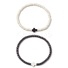2Pcs Synthetic Hematite & Turquoise Beads Stretch Bracelets for Women Men BJEW-JB11291-2