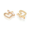 Brass Micro Pave Clear Cubic Zirconia Charms KK-N286-01G-2