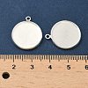 Flat Round Brass Pendant Cabochon Settings KK-K414-14D-S-3