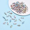 100Pcs 10 Colors Baking Paint Glass Pearl Connector Charms PALLOY-YW00097-2
