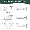 24Pcs 3 Styles 201 Stainless Steel Connector Charms STAS-DC0008-74-2