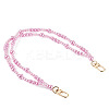 Round ABS Plastic Imitation Pearl Bead Bag Extender Chains HJEW-TAC0085-3
