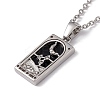 Brass Knight of Cups Tarot Pendant Necklace with Clear Cubic Zirconia LS-NJEW-G095-02P-1