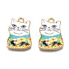 Rack Plating Alloy Enamel Pendants X-ENAM-T011-144A-2