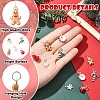 5Pcs 5 Styles Christmas Themes Alloy Enamel Pendants XMAS-YW0001-01C-5
