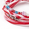 4Pcs 4 Style Alloy & Glass Braided Bead Bracelets Set BJEW-B065-09A-2