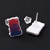 Acrylic Cat Stud Earrings with Platic Pins for Women EJEW-F293-04C-1