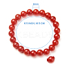 SUNNYCLUE Natural Red Agate Round Beads Stretch Bracelets BJEW-PH0001-8mm-04-4