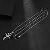 Brass Micro Pave Cleal Cubic Zirconia Pendant Necklaces NJEW-M211-03D-P-4