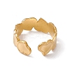 Ion Plating(IP) 304 Stainless Steel Heart Wrap Open Cuff Ring for Women RJEW-C045-15G-3