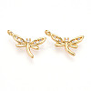 Brass Micro Pave Cubic Zirconia Charms KK-N261-74G-1
