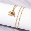 304 Stainless Steel Glass Drill Birth Stone Constellation Pendant Necklaces LS-STAS-D305-08G-K-5