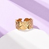 304 Stainless Steel Open Cuff Rings for Women RJEW-K309-27G-2