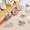 24Pcs 4 Styles Natural Amethyst & Rose Quartz Chip Alloy European Dangle Charms G-HY0001-17-4