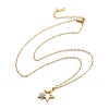 304 Stainless Steel Crystal Rhinestone Double Star Pendant Cable Chain Necklaces LS-NJEW-Z056-02A-G-4