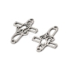 201 Stainless Steel Religion Hollow Praying Hand Cross Links Connector Charms STAS-K310-03P-2