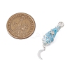 3Pcs 3 Styles Electroplated Natural Quartz Crystal Nuggets Copper Wire Wrapped Pendants PALLOY-JF03128-04-2