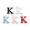 Rack Plating Alloy Enamel Pendants ENAM-T024-53K-G-1