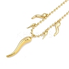 Rack Plating Brass Italian Horn Cornicello Bib Necklacess NJEW-P317-06G-1