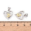 Mother's Day 925 Sterling Silver Heart with Mom and Bagy Pendants STER-N016-104PG-3