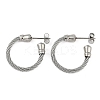 304 Stainless Steel Twist Stud Earrings for Women EJEW-M023-06C-1