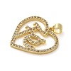 Brass Micro Pave Clear Cubic Zirconia Pendants KK-M319-22G-01-2