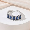 Brass Micro Pave Cubic Zirconia Cuff Open Rings for Women RJEW-L343-16P-4