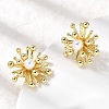 Brass Flower Stud Earrings EJEW-H171-05G-3
