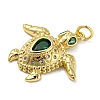 Rack Plating Brass Cubic Zirconia Pendants X-KK-M258-09G-2