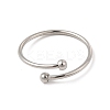 Non-Tarnish 304 Stainless Steel Wire Wrapped Open Cuff Ring for Women LS-RJEW-E066-12P-2