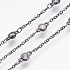 Handmade Brass Cubic Zirconia Chains CHC-P0005-04B-1