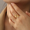 304 Stainless Steel Open Cuff Rings for Women LS-RJEW-K302-03G-1