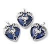 Natural Lapis Lazuli Heart Pendant Rhinestone Settings G-K339-01P-02-1